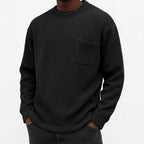 Waffle Knit Pocket Crewneck