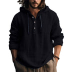 Button Hooded Pullover