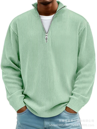 Half-Zip Ribbed Pullover
