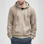 Cable Knit Zip-Up Hoodie
