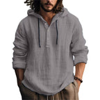 Button Hooded Pullover