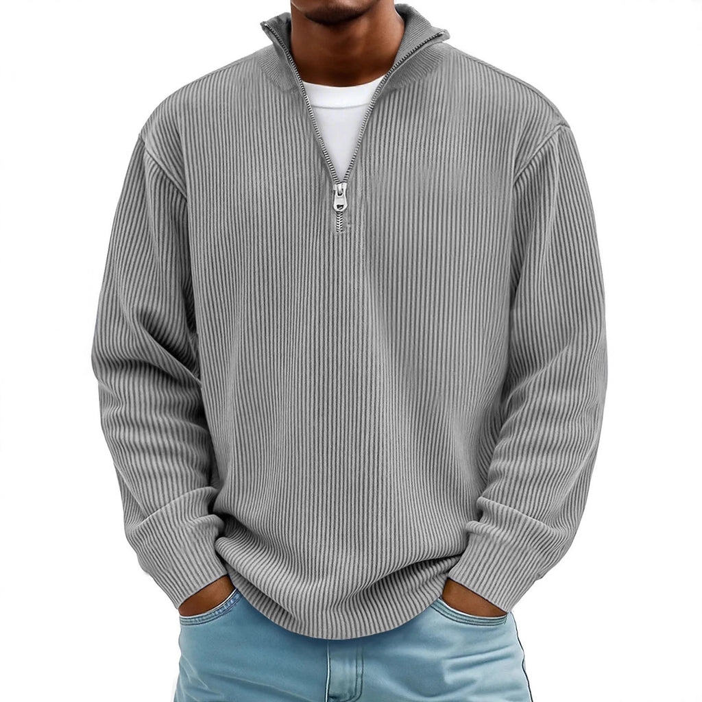 Half-Zip Ribbed Pullover