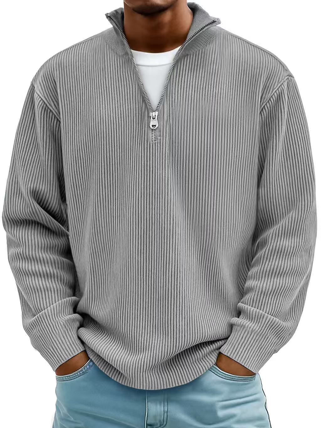 Half-Zip Ribbed Pullover