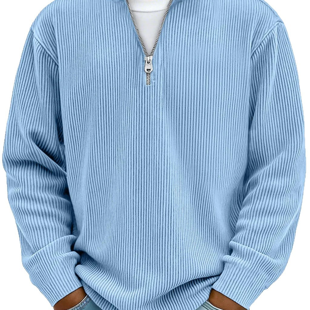 Half-Zip Ribbed Pullover