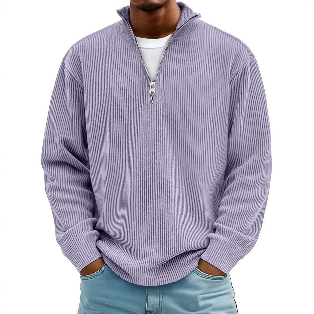 Half-Zip Ribbed Pullover