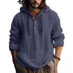 Button Hooded Pullover