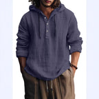 Button Hooded Pullover