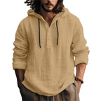 Button Hooded Pullover