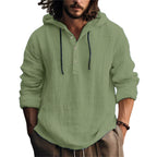 Button Hooded Pullover